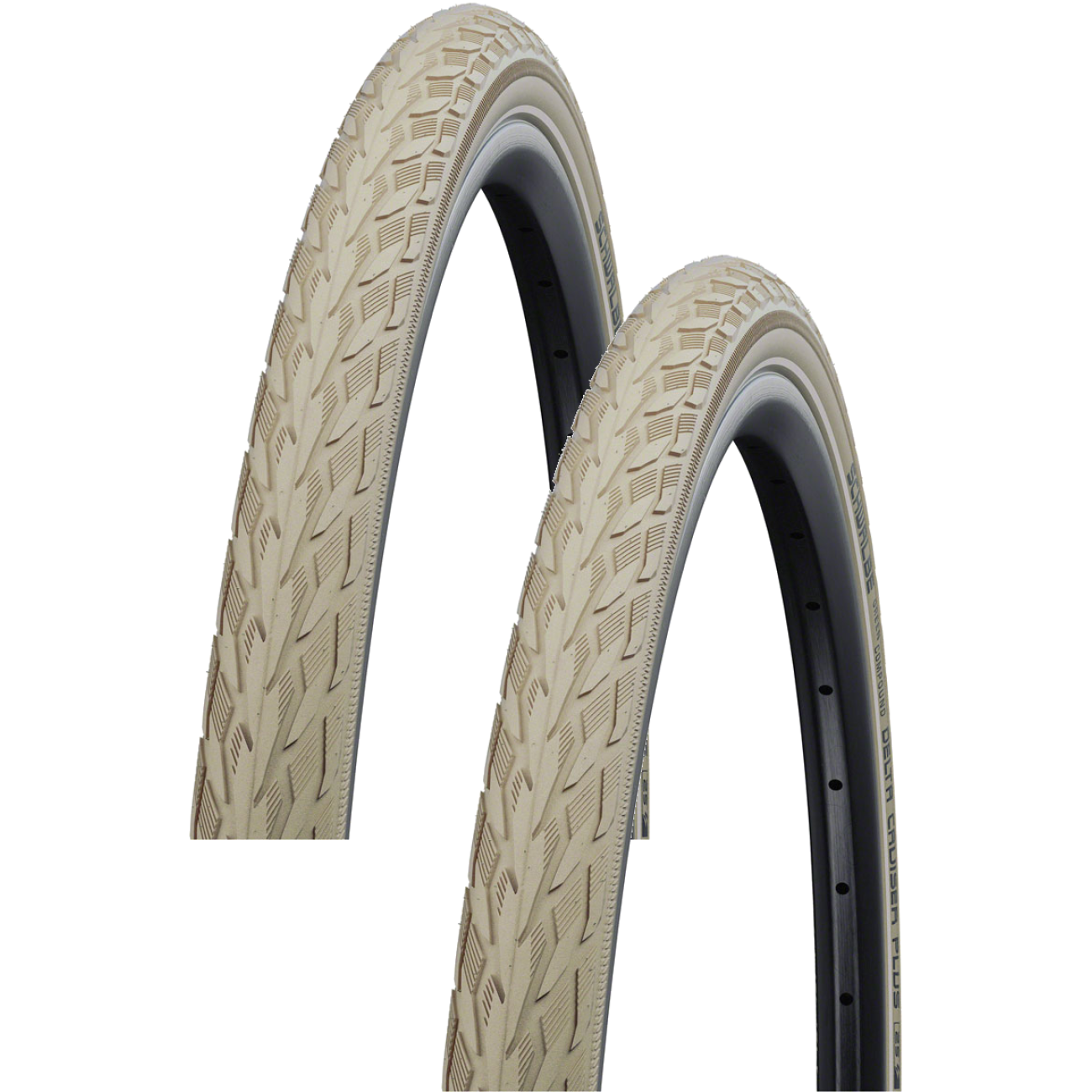 Pack of 2 Schwalbe Delta Cruiser Plus Tire 700 x 35 Wire PunctureGuard SBC - Picture 1 of 3